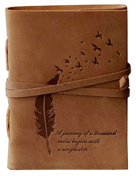 Vintage Handmade Leather Diary – Key Accent Refillable Notebook