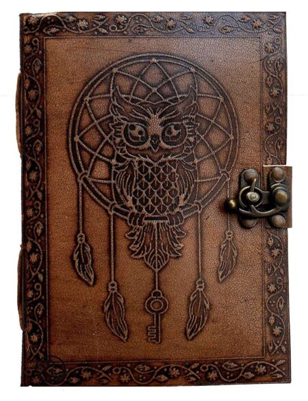 Vintage Handmade Leather Diary – Key Accent Refillable Notebook