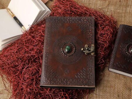 Vintage Handmade Leather Journal – Unique Refillable Diary with Key