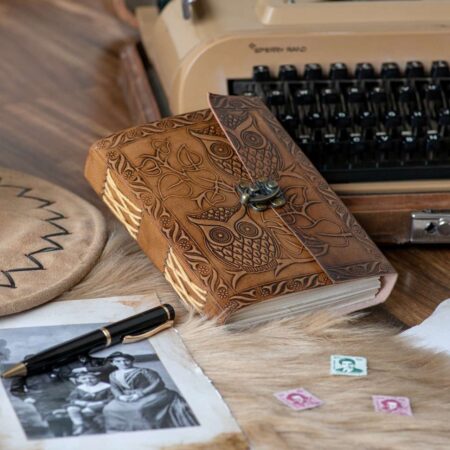Personalized Handmade Leather Journal – Vintage Key Closure