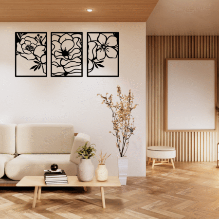 Modern Geometric MDF Wall Art – Abstract Wooden Wall Decor