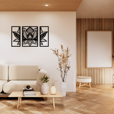 Laser Cut Floral MDF Wall Art – Elegant Home Wall Decoration