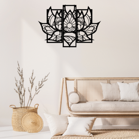 Laser Cut Floral MDF Wall Art – Elegant Home Wall Decoration