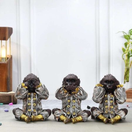 Set of 3 Monkey  Showpiece
